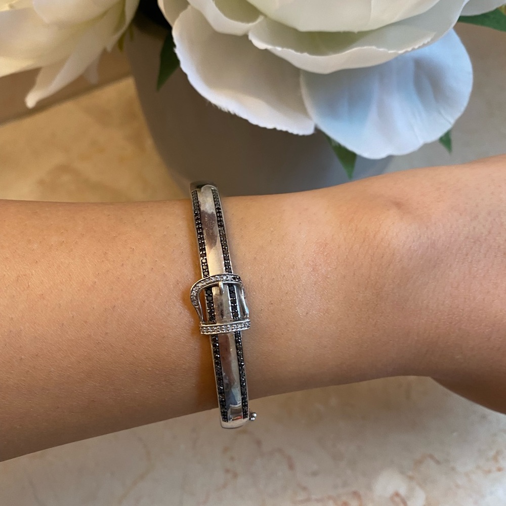 Authentic Zales diamond& silver bracelet